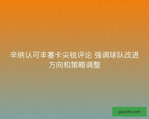 辛纳认可丰塞卡尖锐评论 强调球队改进方向和策略调整